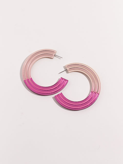 Pink hoop earrings